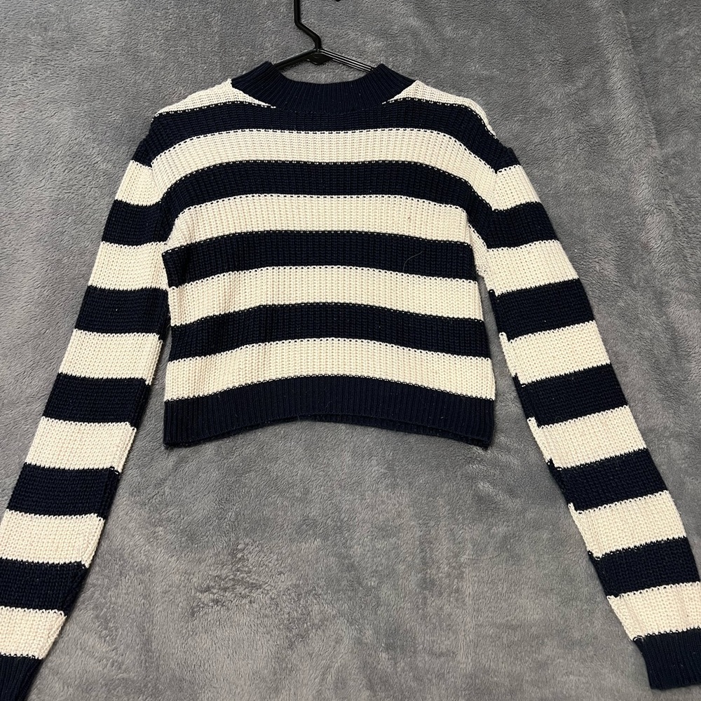 Striped crop top sweater